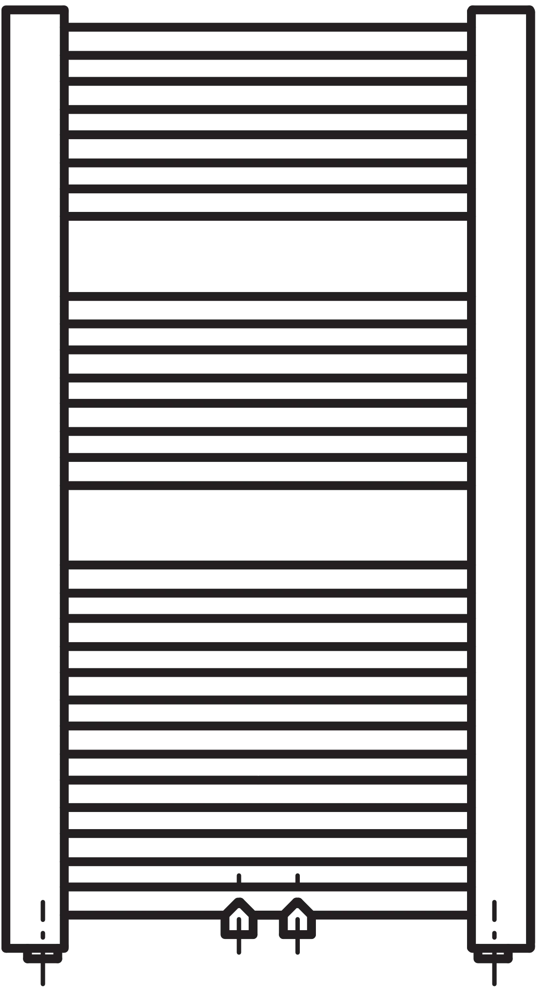 Arbonia Design-Heizkörper „Bagnolino®-50“ 45 × 80,4 cm in Weiß (RAL 9016)