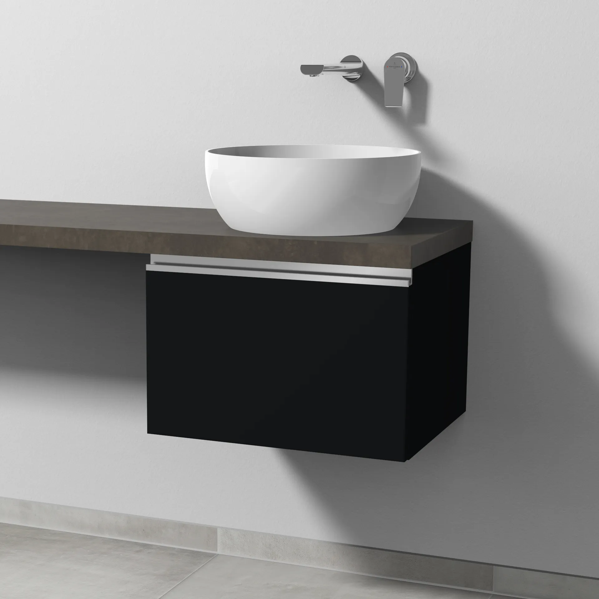 Sanipa Waschtischunterschrank „2morrow“ 500 × 340 × 420 mm in Schwarz (matt)