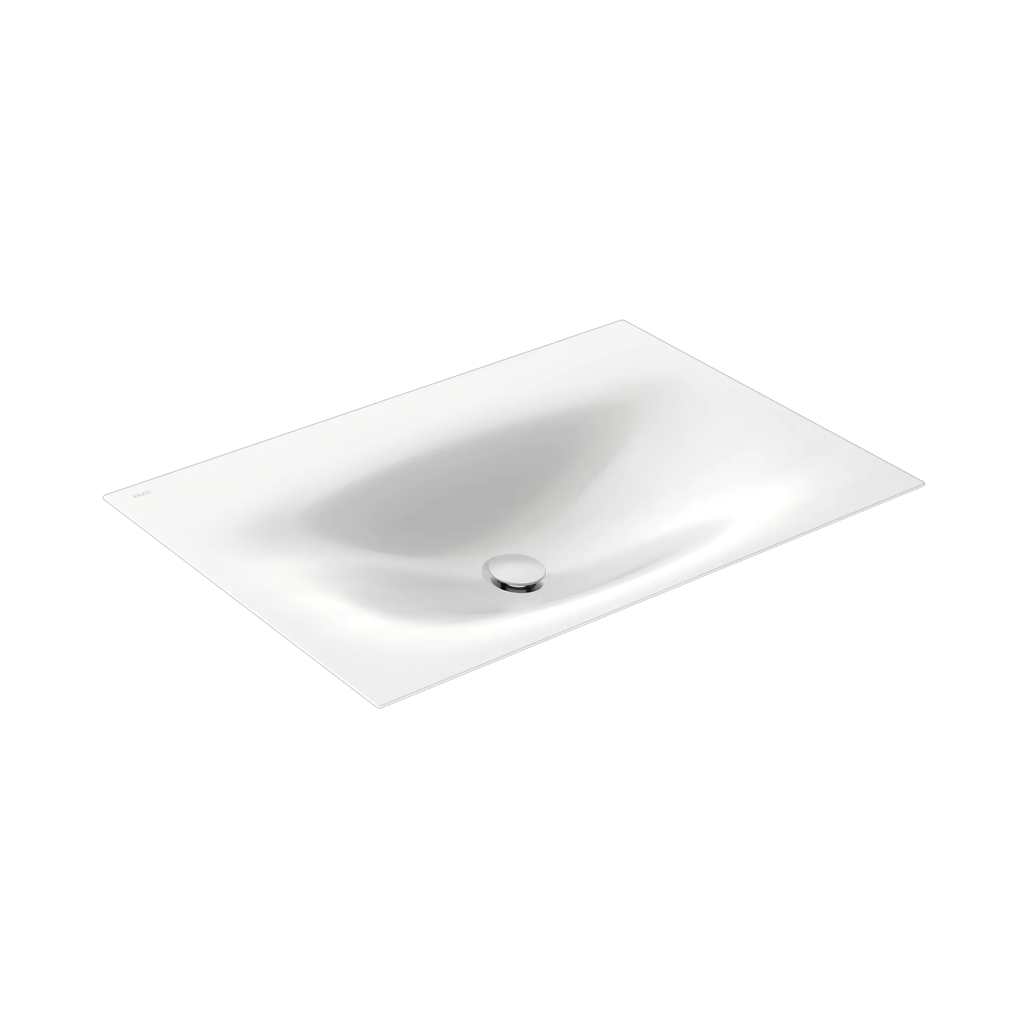 KEUCO Emaille-Einbauwaschtisch „Edition 11 Art“, ohne Hahnlochbohrung in Weiß, 806 × 493 × 4 mm