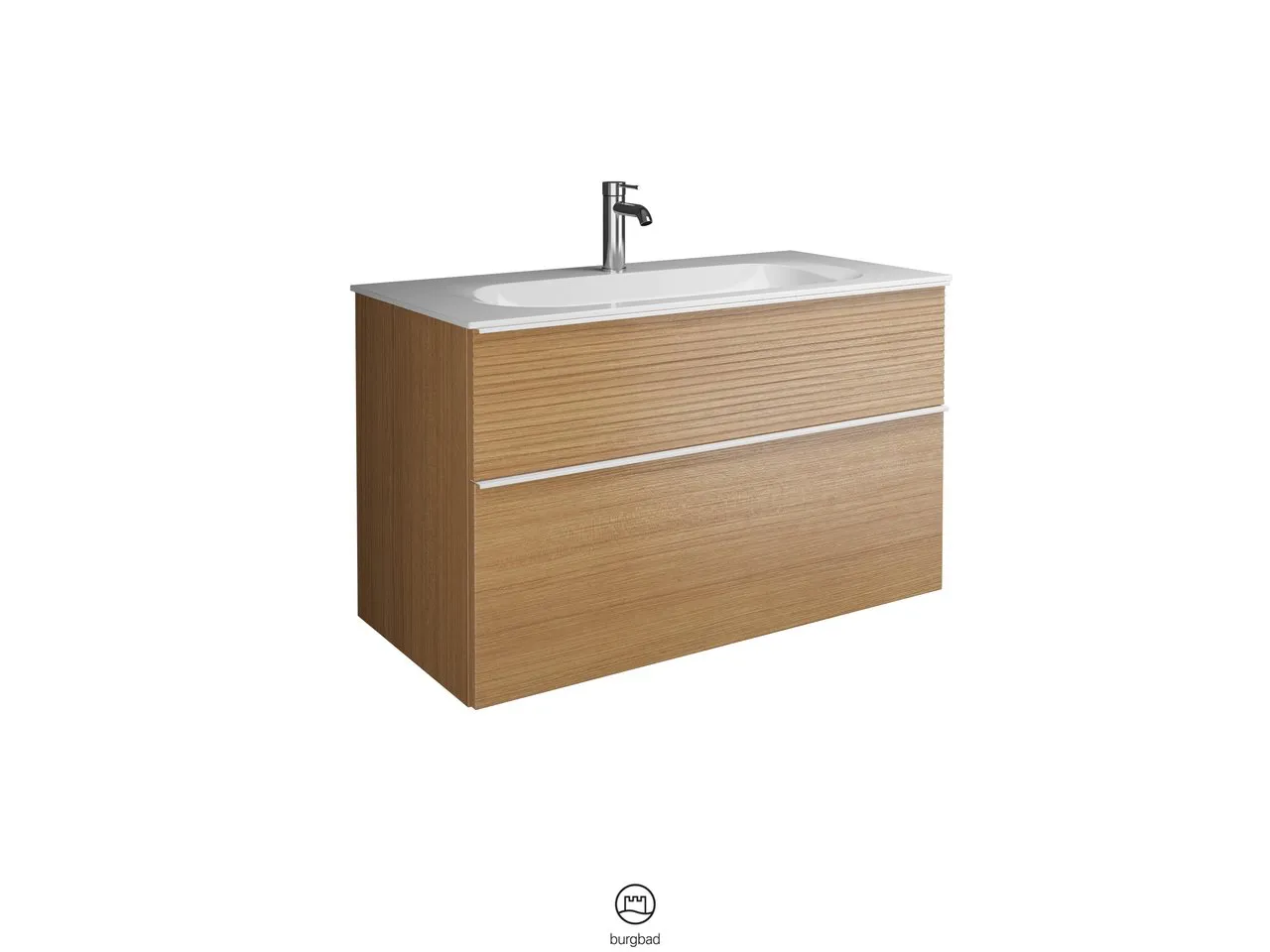 burgbad Badmöbelset „Fiumo“ Griff, Chrom (230 mm), in Veloursgrau Softmatt burgbad Badmöbelset „Fiumo“ Griff, Chrom (230 mm), in Veloursgrau Softmatt