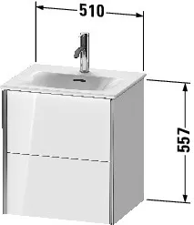 Duravit Waschtischunterschrank wandhängend „XViu“ 51 × 55,7 × 42 cm in Betongrau Matt