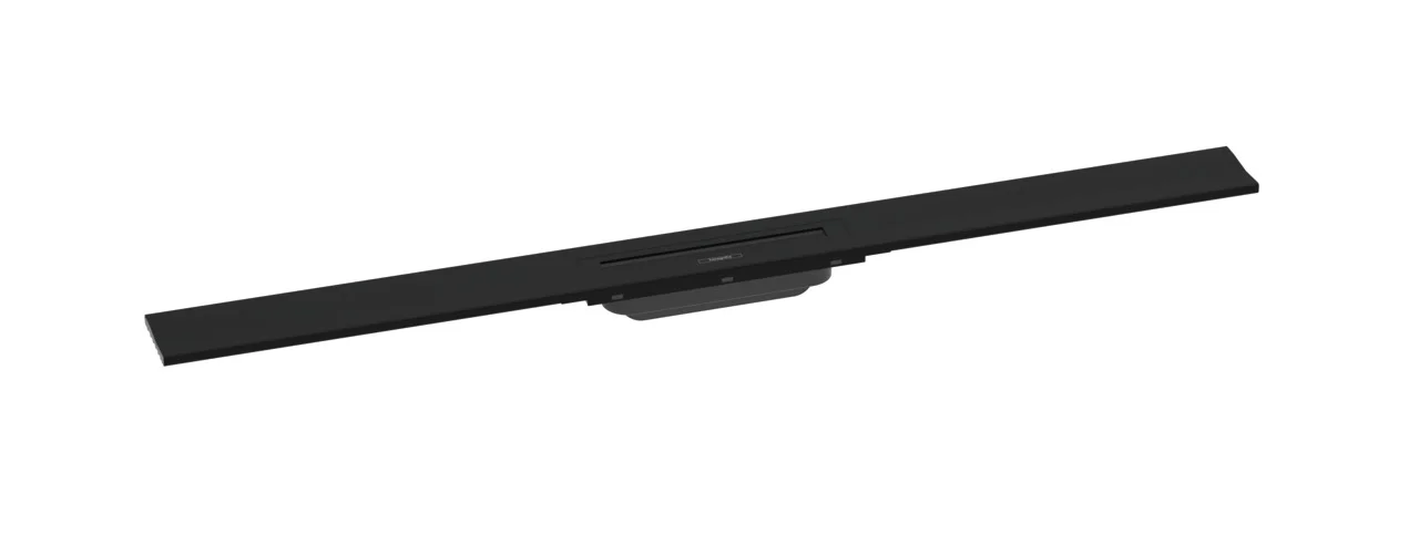 Hansgrohe RainDrain Flex Duschrinne 1000 mm, wandangebunden, Mattschwarz, höhenverstellbar um 10 mm, bis zu 60 l/min Ablaufleistung