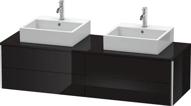 Duravit Waschtischunterschrank wandhängend „XSquare“ 160 × 40 × 54,8 cm Becken: links und rechts / Front- & Korpusfarbe: Schwarz Hochglanz / Größe: 160 × 54,8 × 40 cm / Oberfläche: Lack / Profile: Chrom / Schubladen: 4 Duravit Waschtischunterschrank wandhängend „XSquare“ 160 × 40 × 54,8 cm Becken: links und rechts / Front- & Korpusfarbe: Schwarz Hochglanz / Größe: 160 × 54,8 × 40 cm / Oberfläche: Lack / Profile: Chrom / Schubladen: 4