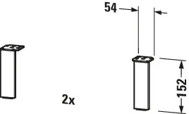 Duravit Sockelfuß in Aluminium Matt Duravit Sockelfuß in Aluminium Matt
