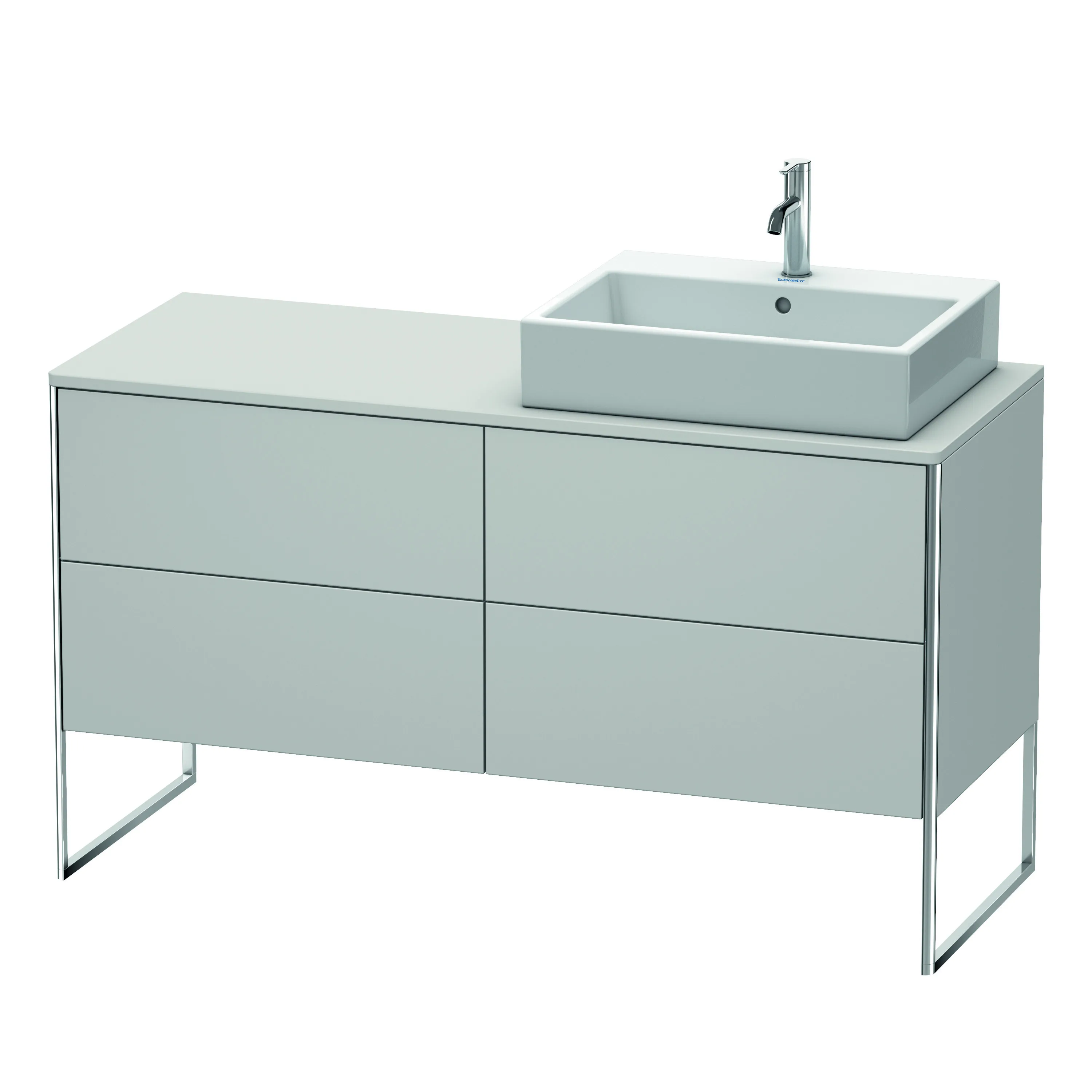 Duravit Waschtischunterschrank bodenstehend „XSquare“ 140 × 77,8 × 54,8 cm Nordic Weiß Seidenmatt