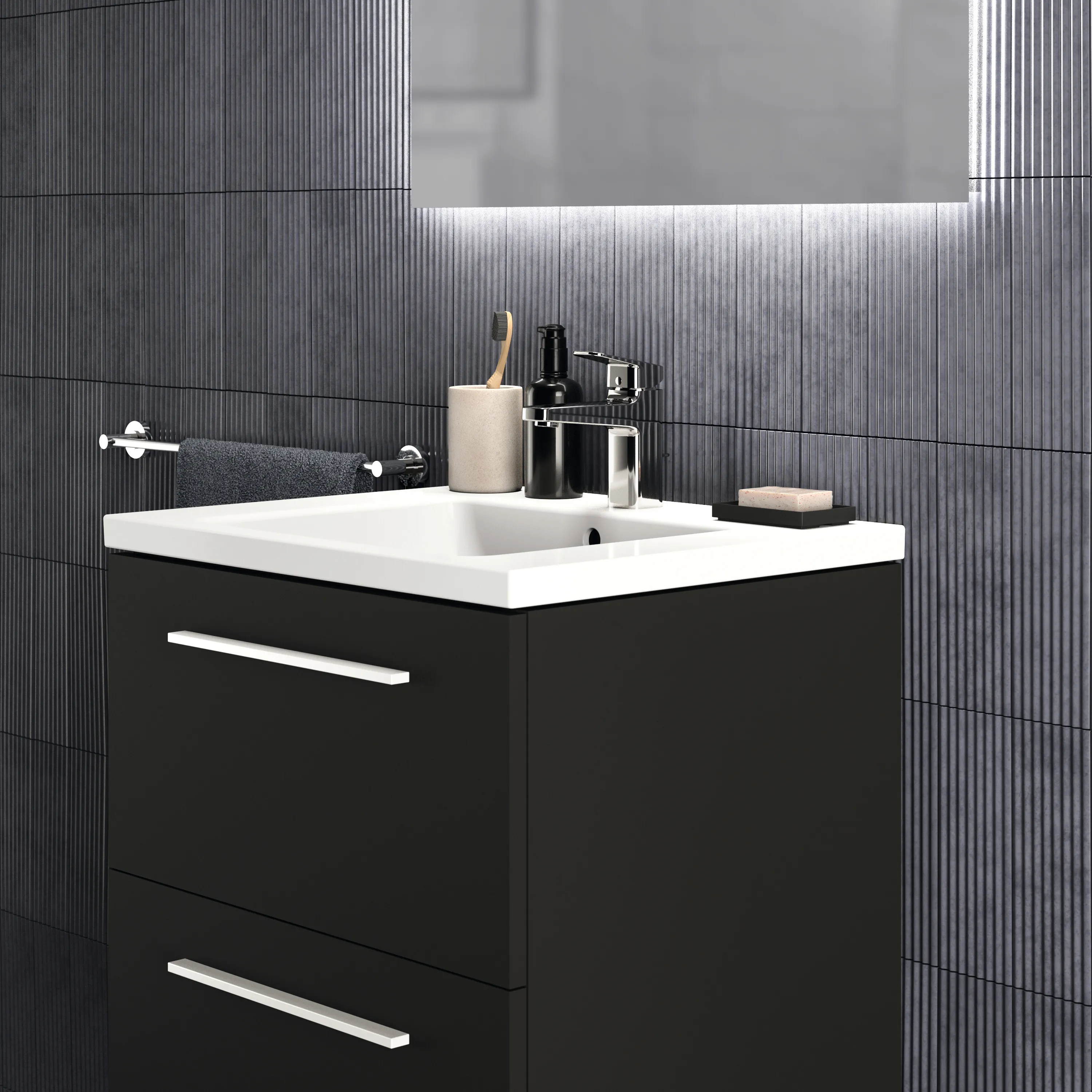 Waschbecken „i.lifeB“ 61 × 51 × 18 cm, Hahnlochposition mittig in Weiß Waschbecken „i.lifeB“ 61 × 51 × 18 cm, Hahnlochposition mittig in Weiß