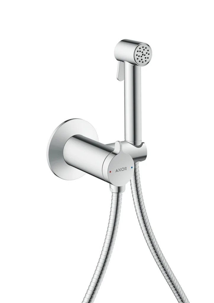 Hansgrohe AXOR Bidette Showers Handbrause, Chrom, Brauseschlauch 1.250 mm, max. Durchfluss 4,4 l/min, voreinstellbare Temperatur