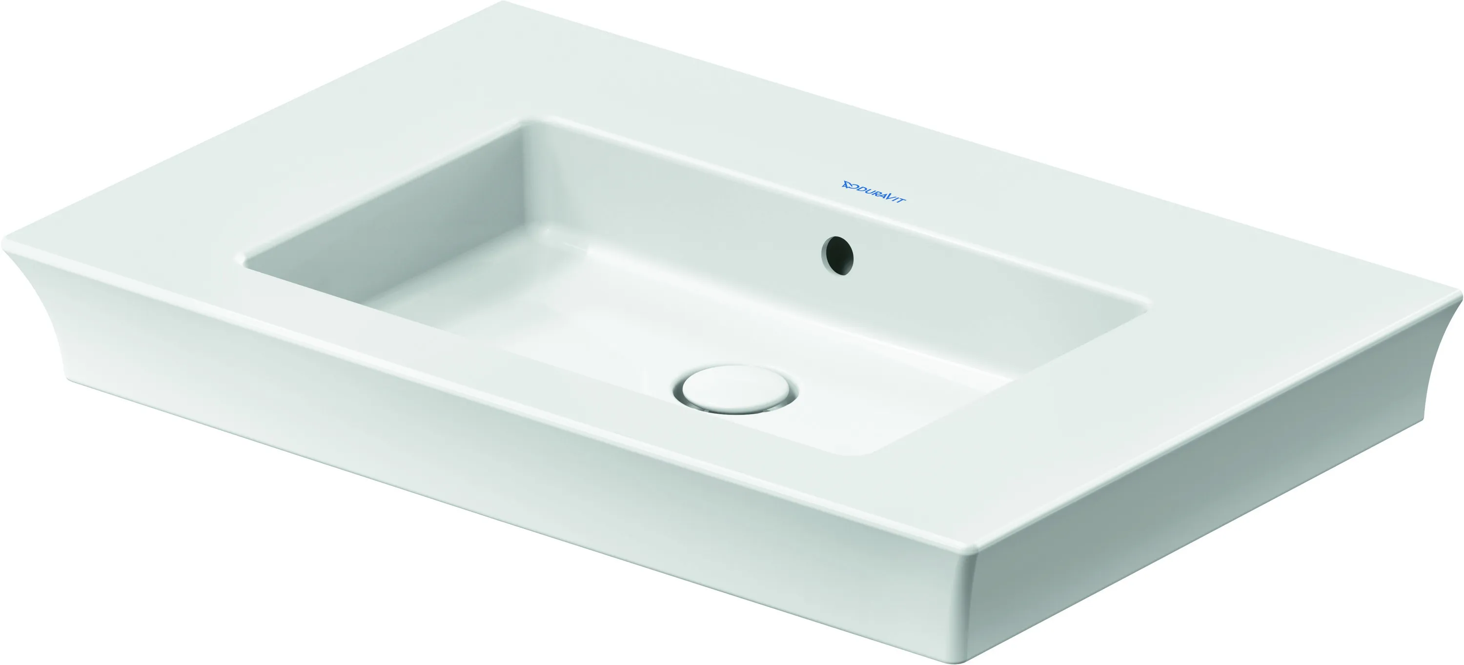 Duravit Waschtisch White Tulip, weiß Hochglanz, 750 mm, 1x Waschplatz, mit Hahnlochbank und Überlauf, Push-Open Ventil, von unten glasiert Duravit Waschtisch White Tulip, weiß Hochglanz, 750 mm, 1x Waschplatz, mit Hahnlochbank und Überlauf, Push-Open Ventil, von unten glasiert