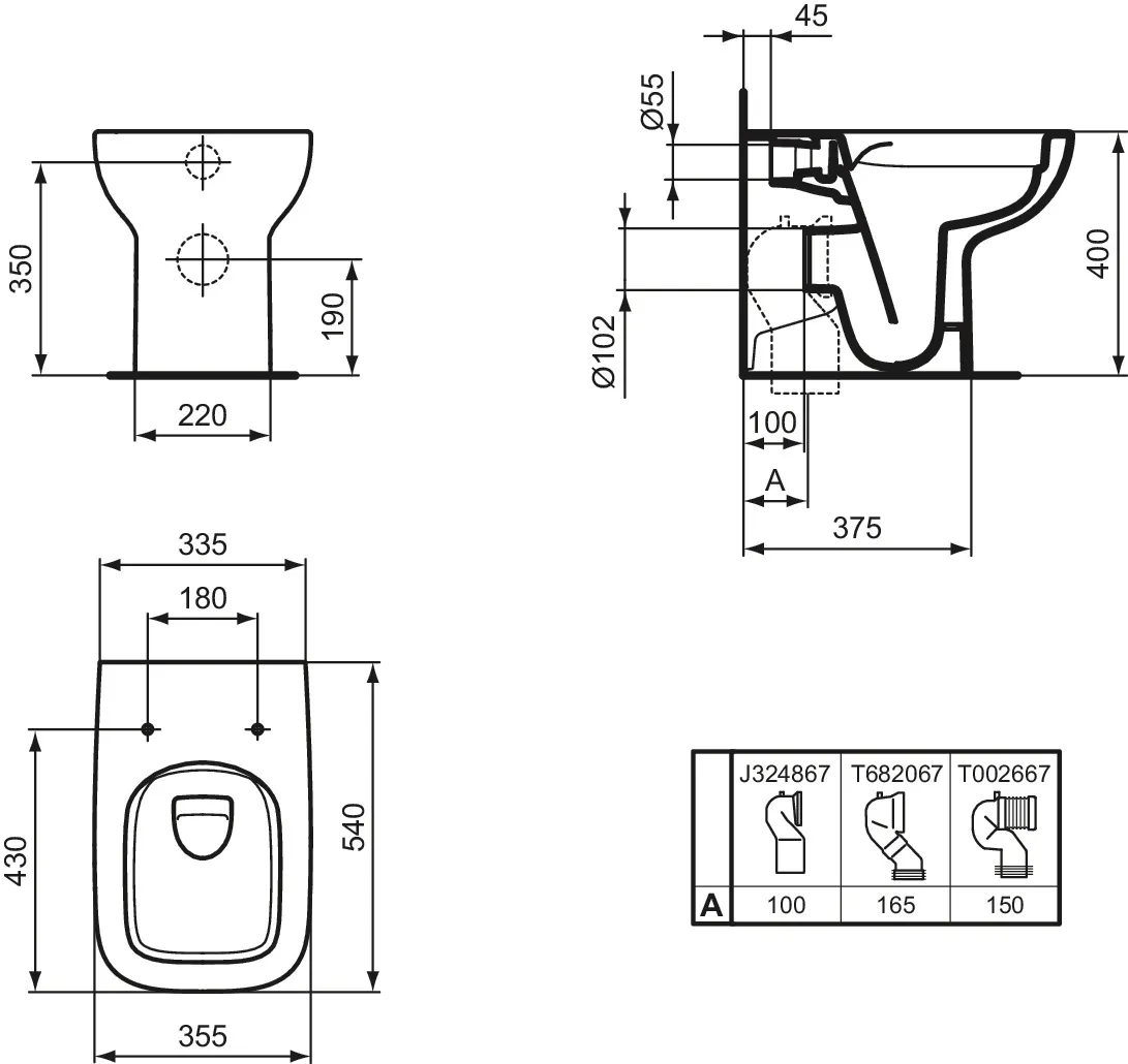 WC „i.lifeA“ 35,5 × 40 × 54 cm WC „i.lifeA“ 35,5 × 40 × 54 cm