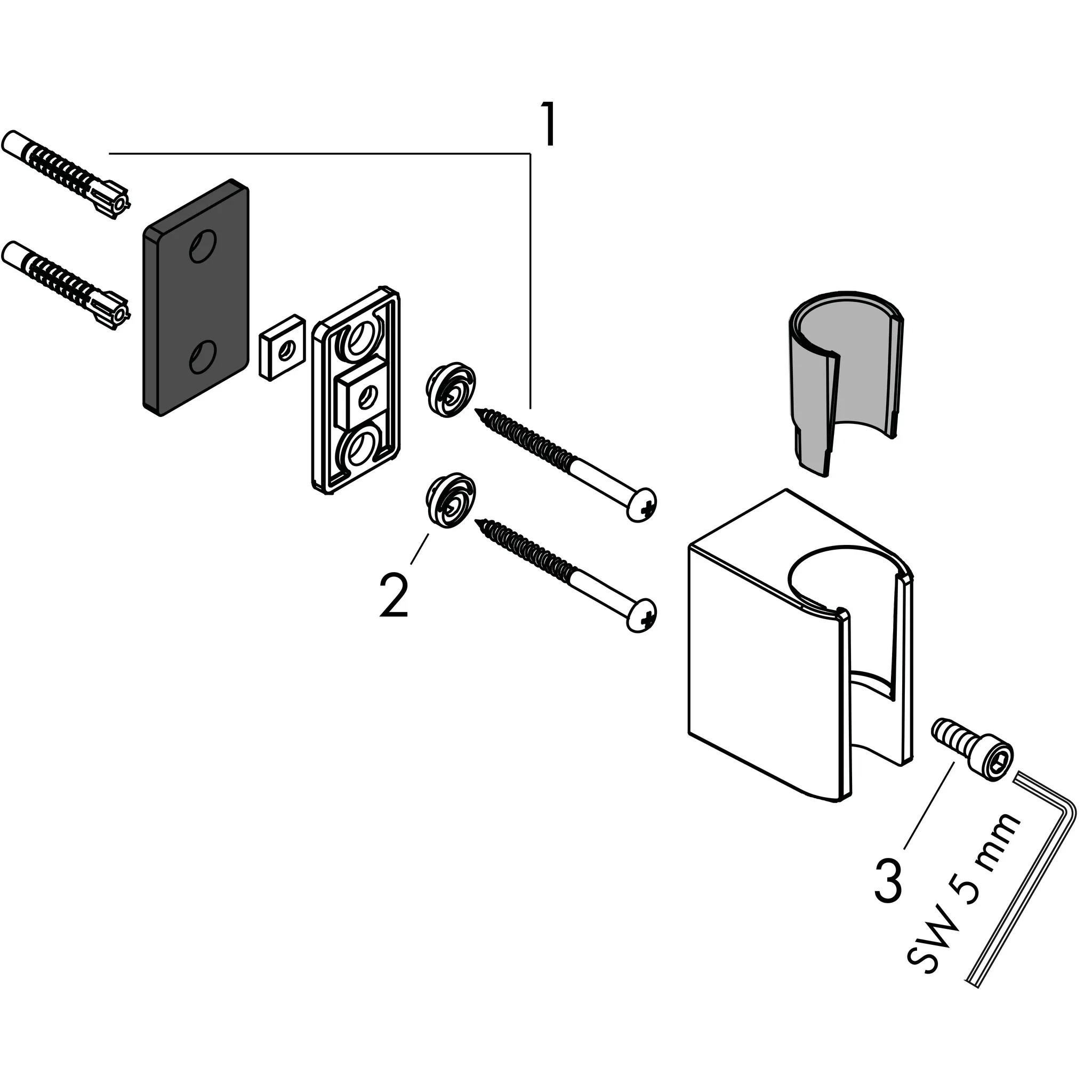 Hansgrohe AXOR One Brausehalter, Chrom Hansgrohe AXOR One Brausehalter, Chrom
