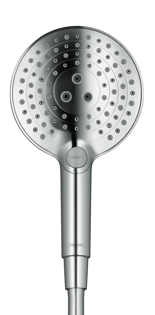 Hansgrohe Raindance Select S Handbrause 120, 3jet PowderRain Chrom, 125 mm Brausekopfgröße, max. Durchfluss 11 l/min bei 3 bar