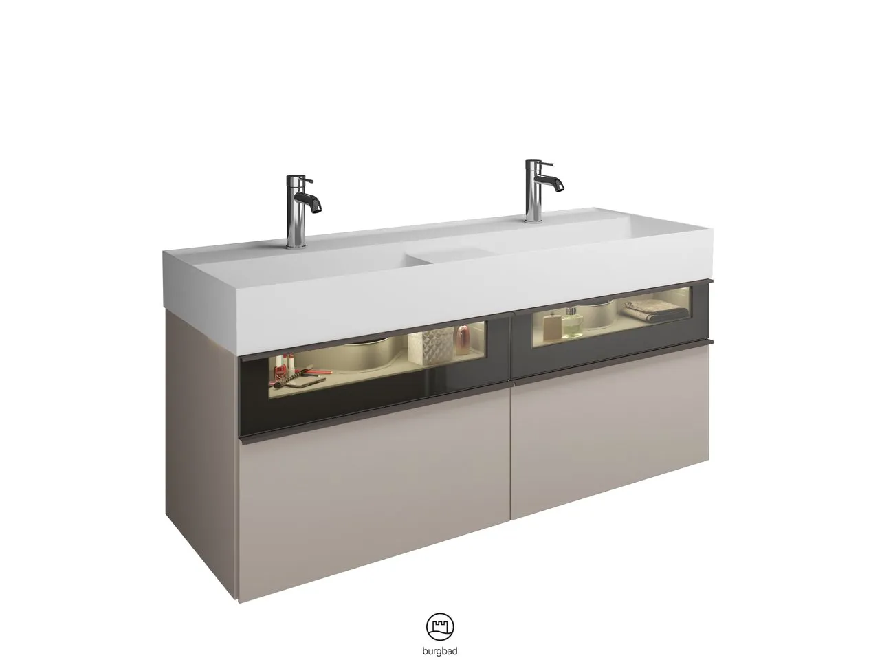 burgbad Badmöbelset „Yumo“ in Kieselgrau Matt burgbad Badmöbelset „Yumo“ in Kieselgrau Matt