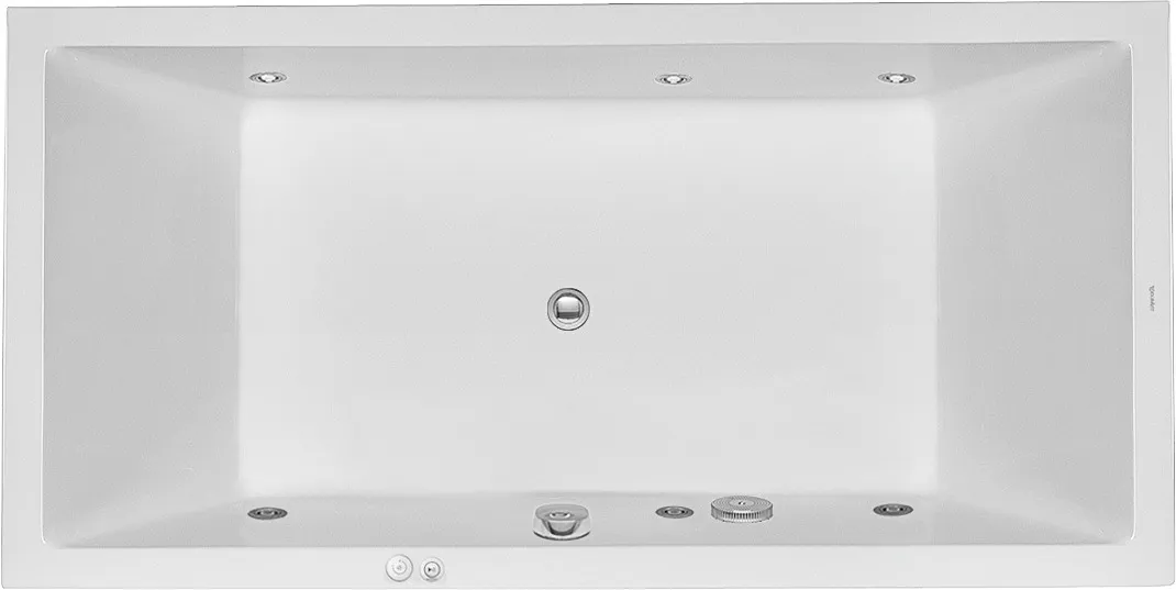 Duravit Whirlwanne „Starck“ rechteck 1800 × 900 mm, Mittelablauf mit Jet-System, in Weiß Ablauf: Mittelablauf / Whirlsystem: mit Jet-System Duravit Whirlwanne „Starck“ rechteck 1800 × 900 mm, Mittelablauf mit Jet-System, in Weiß Ablauf: Mittelablauf / Whirlsystem: mit Jet-System