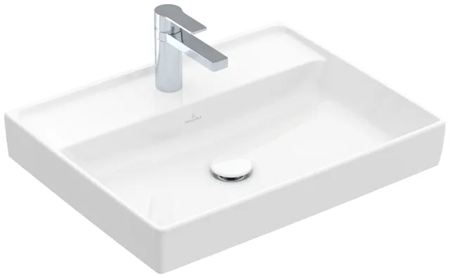 Villeroy & Boch Wandwaschtisch aus TitanCeram „Collaro“ 600 × 470 × 160 mm, mit Hahnlochbohrung, Hahnlochposition mittig in Weiß Alpin Villeroy & Boch Wandwaschtisch aus TitanCeram „Collaro“ 600 × 470 × 160 mm, mit Hahnlochbohrung, Hahnlochposition mittig in Weiß Alpin