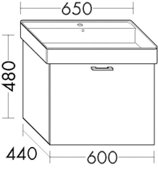 Waschtischunterschrank Sys30 von burgbad – 1 Auszug, 440 mm tief, 600 mm breit, 480 mm hoch Waschtischunterschrank Sys30 von burgbad – 1 Auszug, 440 mm tief, 600 mm breit, 480 mm hoch