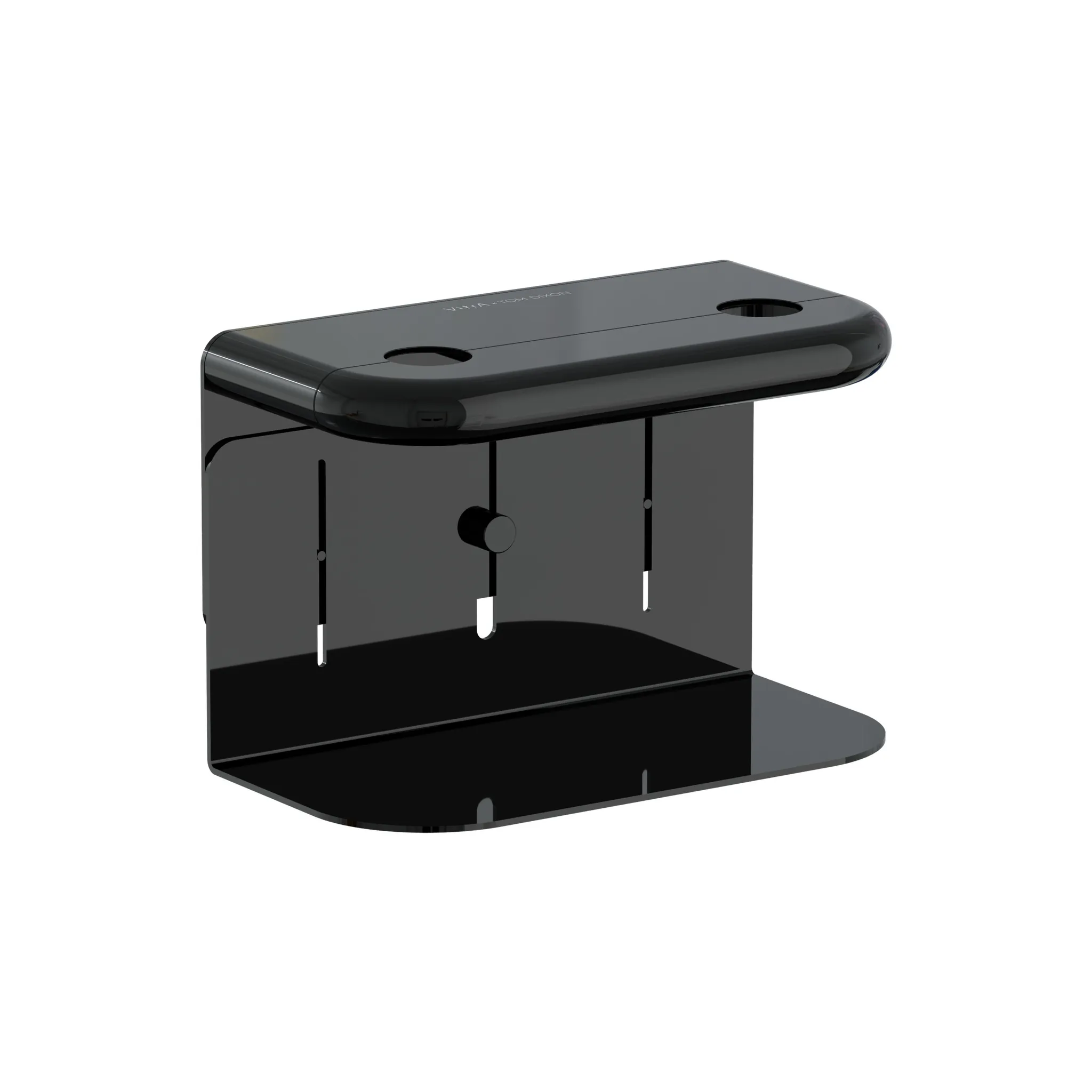 Liquid Doppel-Seifenspenderhalter Wandmontage Breite 20 cm Schwarz Hochglanz Liquid Doppel-Seifenspenderhalter Wandmontage Breite 20 cm Schwarz Hochglanz