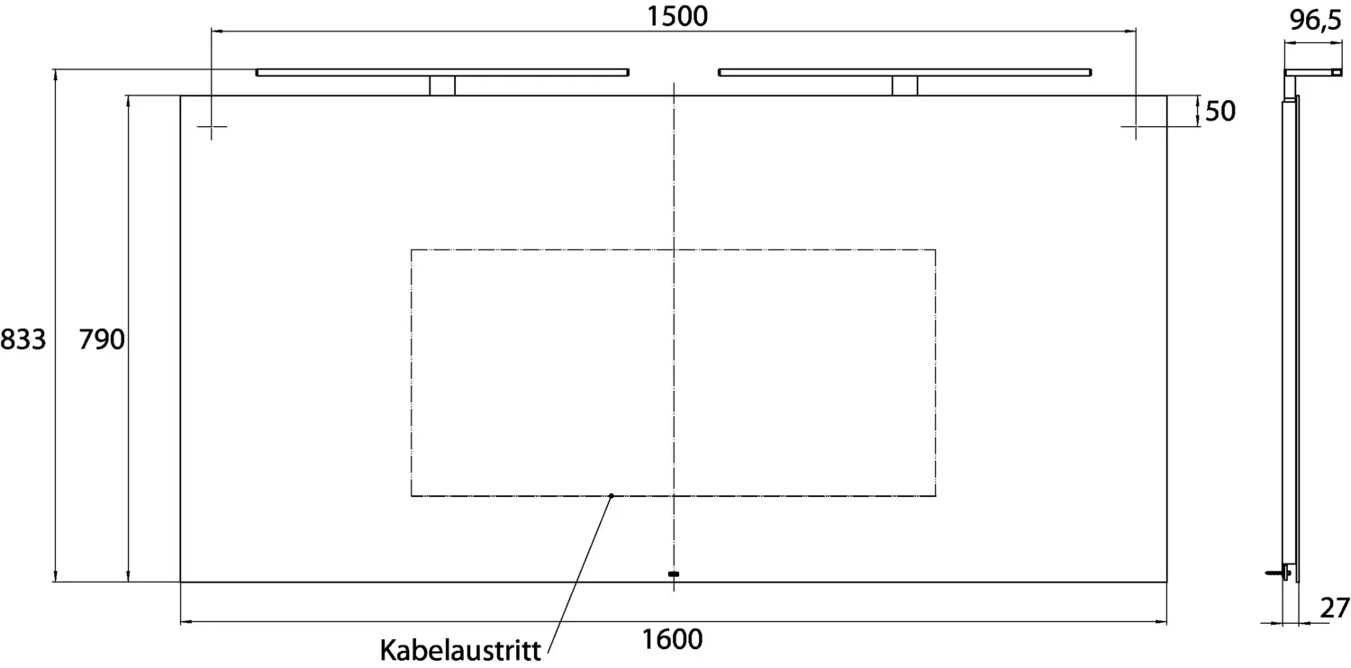 emco Lichtspiegel „mee“ 160 × 83,3 cm