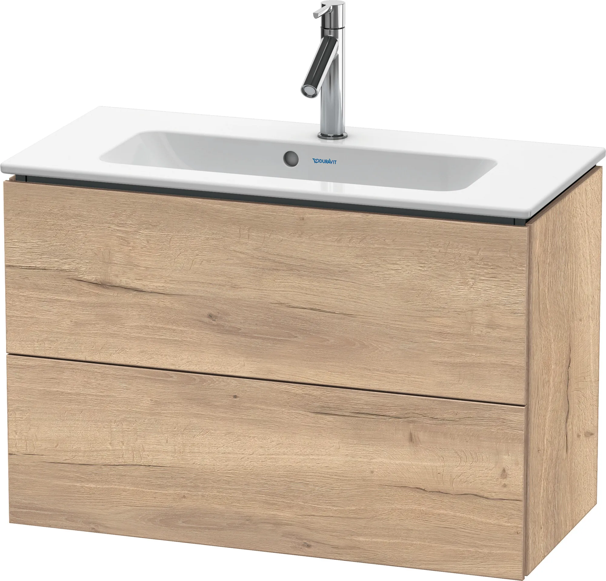 Duravit Waschtischunterschrank wandhängend „L-Cube“ 82 × 55 × 39,1 cm Eiche Marmoriert