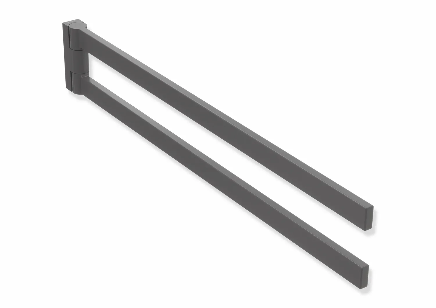 Handtuchhalter, Edelstahl, pulverbeschichtet, zweiarmig, Länge 446 mm, Höhe 72 mm, in Farbe DC (Schwarz tiefmatt) Handtuchhalter, Edelstahl, pulverbeschichtet, zweiarmig, Länge 446 mm, Höhe 72 mm, in Farbe DC (Schwarz tiefmatt)