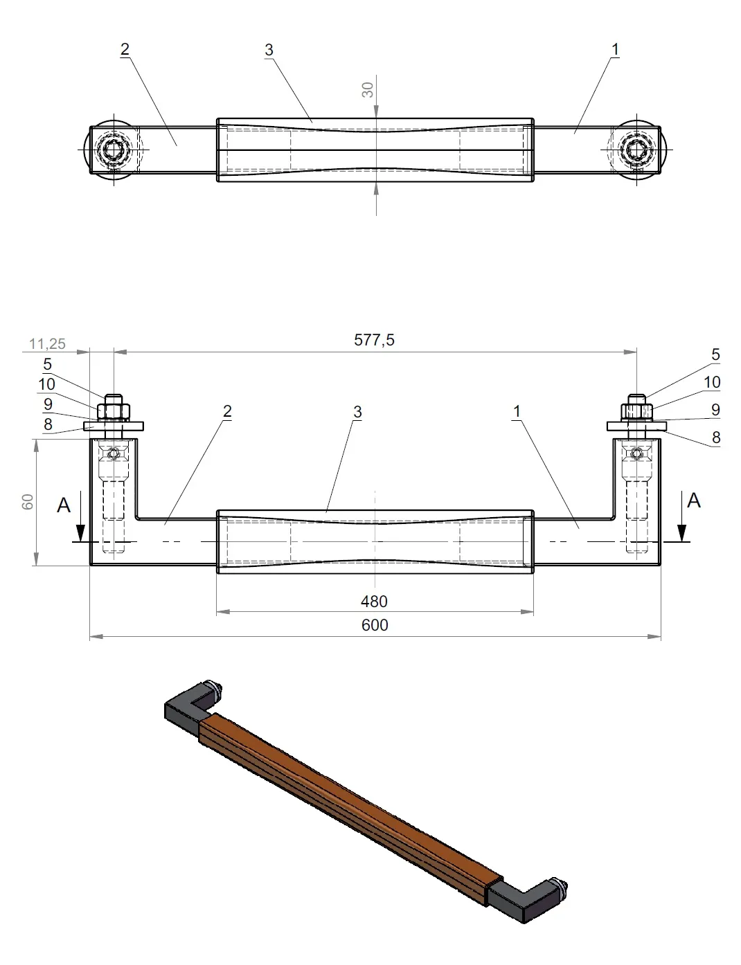 Zubehör, Wand-Handtuchhalter aus wasserbeständigem Doussie Holz Zubehör, Wand-Handtuchhalter aus wasserbeständigem Doussie Holz