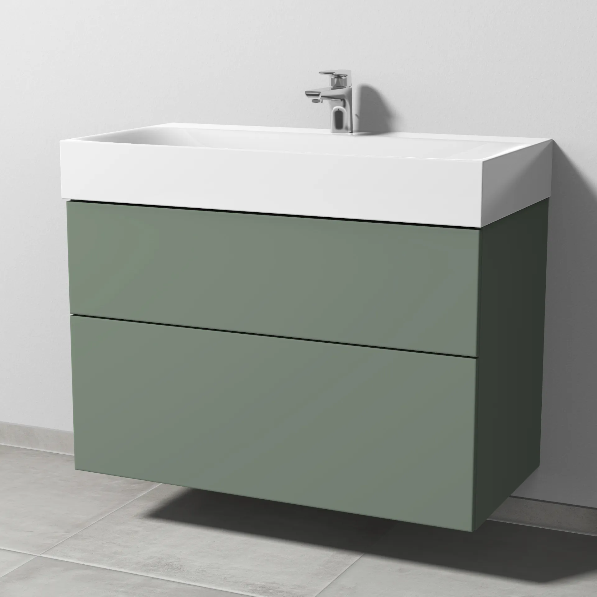 Sanipa Waschtischunterschrank „3way“ 890 × 582 × 452 mm in Soft-Green Sanipa Waschtischunterschrank „3way“ 890 × 582 × 452 mm in Soft-Green