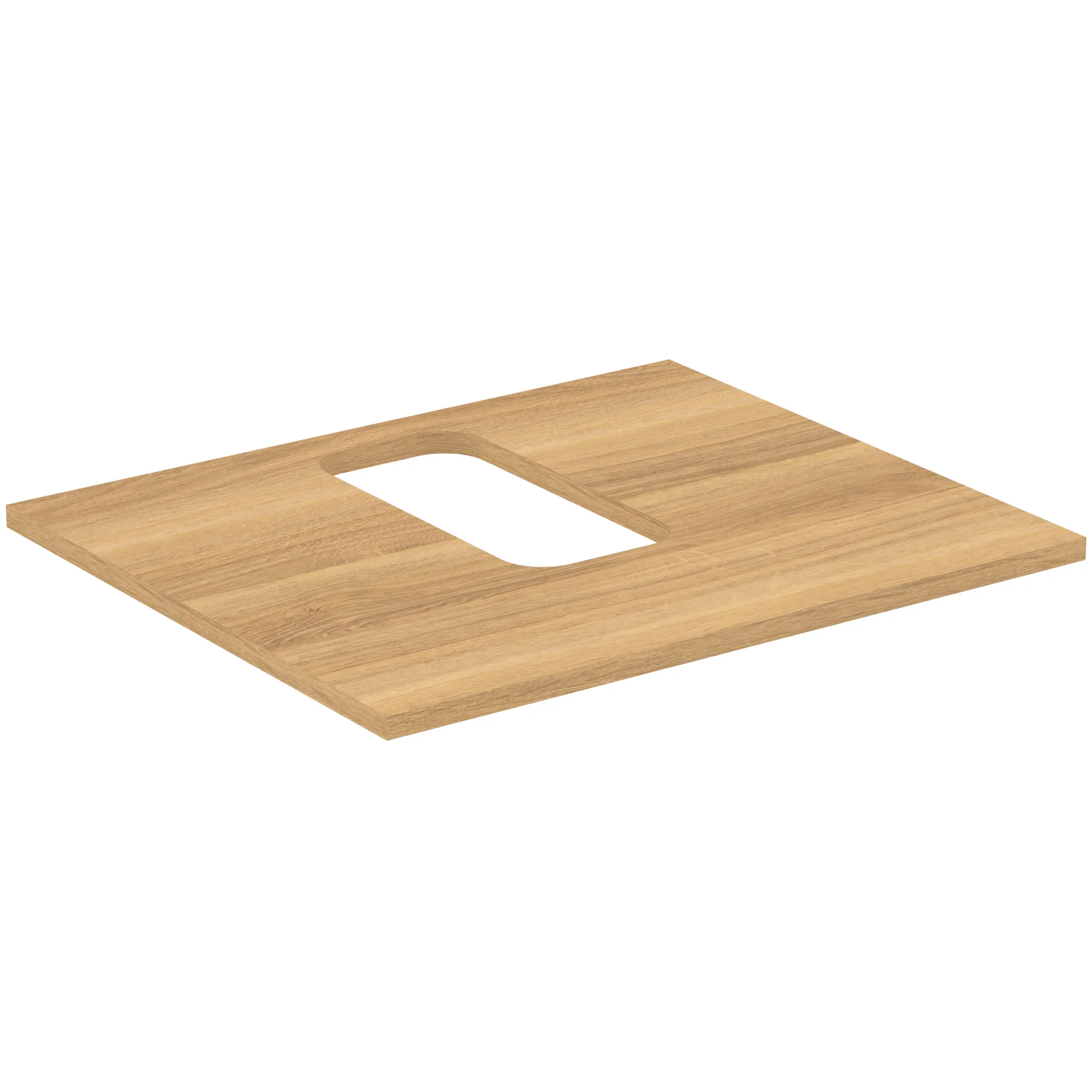 Waschtischplatte i.life B mittiger Ausschnitt für ein Wand-Waschtisch 602x507x18mm Weiß matt
