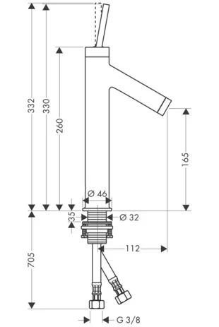 Hansgrohe AXOR Starck Einhebel-Waschtischmischer 170 mit Pingriff und Ablaufgarnitur, Chrom Hansgrohe AXOR Starck Einhebel-Waschtischmischer 170 mit Pingriff und Ablaufgarnitur, Chrom