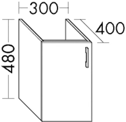 burgbad Hochschrank „Sys30“ 340 × 480 × 440 mm in Weiß Matt