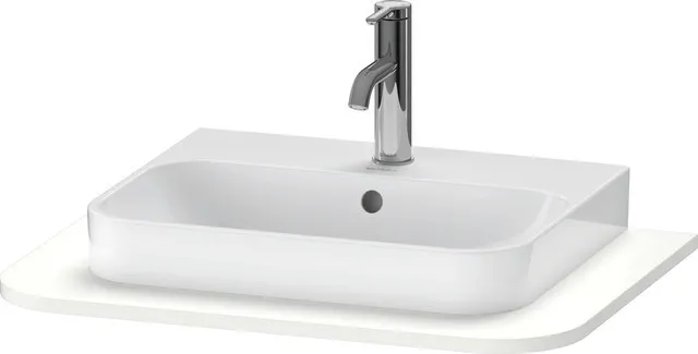 Duravit Konsole „Happy D.2 Plus“, mittig Ausschnitte: 1 / Farbe: Weiß Seidenmatt / Größe: 65 × 48 × 1,6 cm Duravit Konsole „Happy D.2 Plus“, mittig Ausschnitte: 1 / Farbe: Weiß Seidenmatt / Größe: 65 × 48 × 1,6 cm