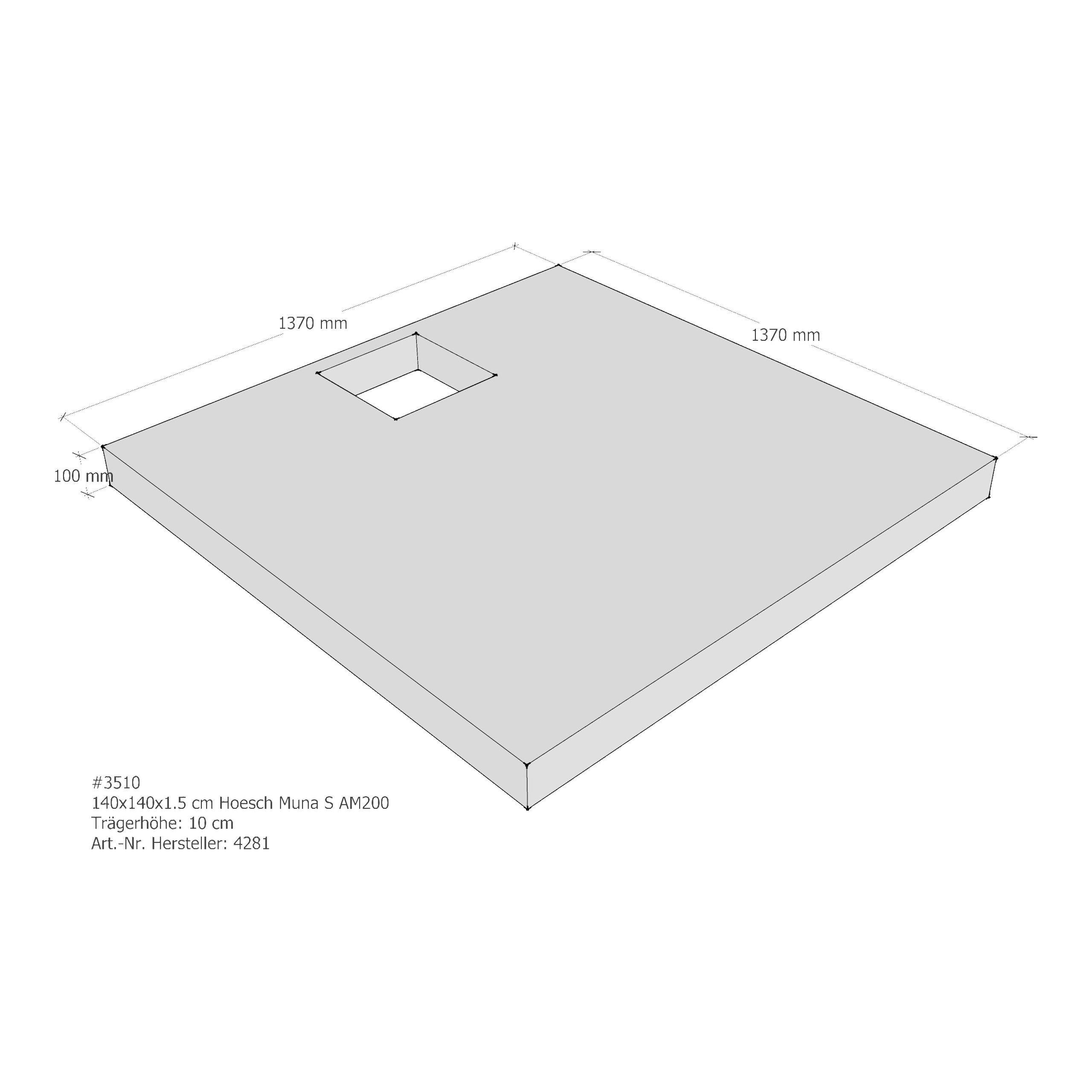 Duschwannenträger für Hoesch Muna S 140 × 140 × 1,5 cm Duschwannenträger für Hoesch Muna S 140 × 140 × 1,5 cm