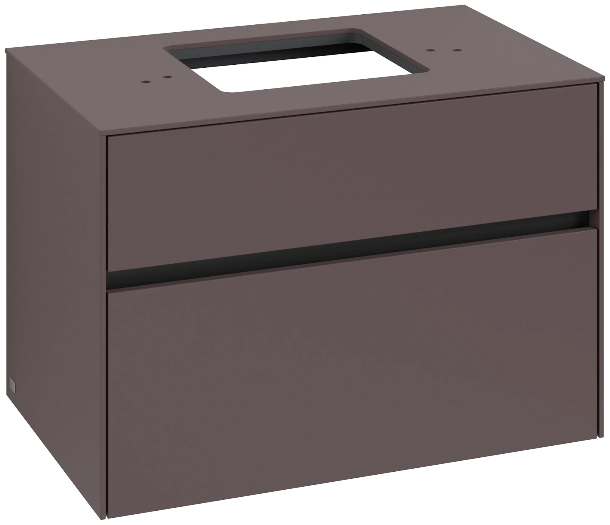 Villeroy & Boch Waschbeckenunterschrank Collaro C124B0, Eckig Dark Berry, 800x500 mm, Höhe 548 mm, mit Beleuchtung und SoftClosing