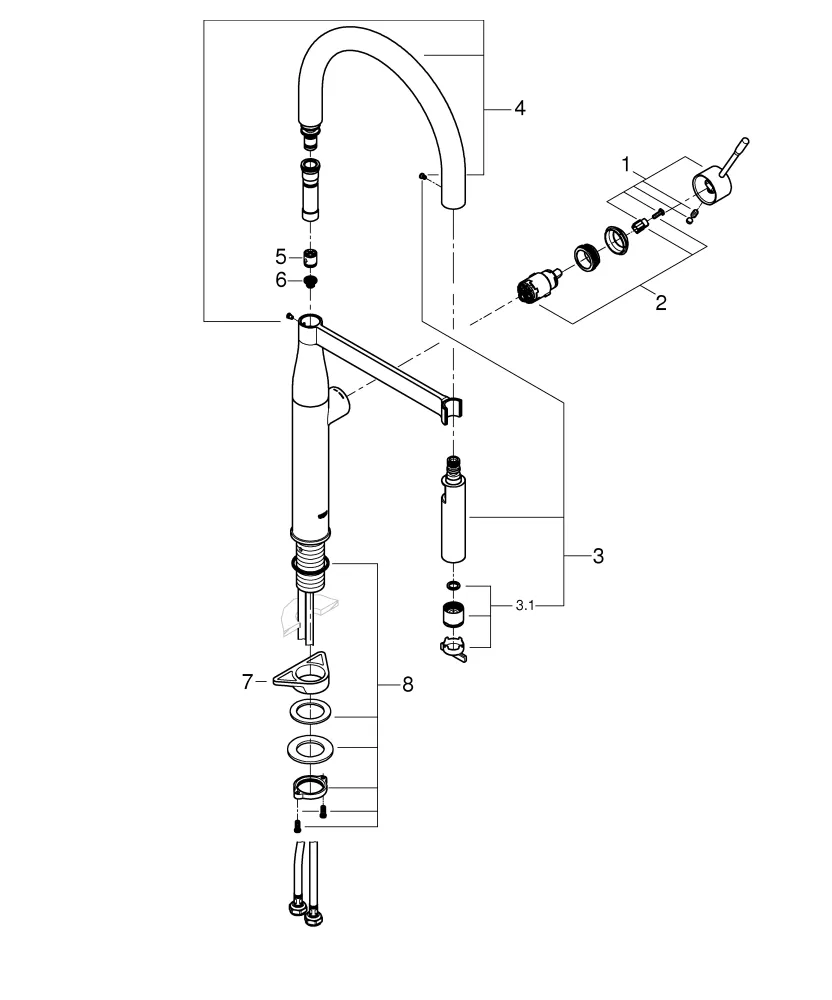 Grohe Essence Einhand-Spültischbatterie, ½, Einlochmontage, chrom Grohe Essence Einhand-Spültischbatterie, ½, Einlochmontage, chrom