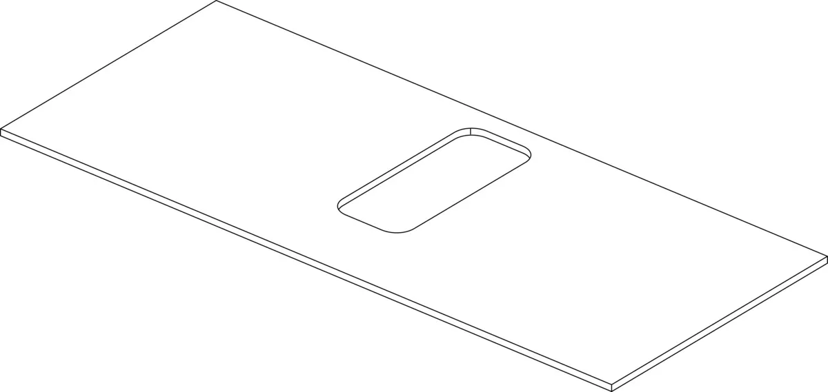 Ideal Standard Adapto Deckplatte, Pinie hell Dekor, für Waschtischunterschrank 1200 mm