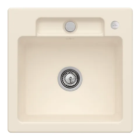 Villeroy & Boch Einbau-Küchenspülbecken „Siluet“ 50 S 510 × 510 × 220 mm in Ivory