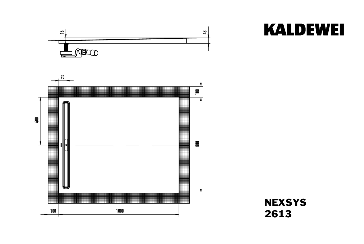 Kaldewei rechteck Duschwanne „Nexsys“ 80 × 100 cm in schwarz matt mit Secure Plus
