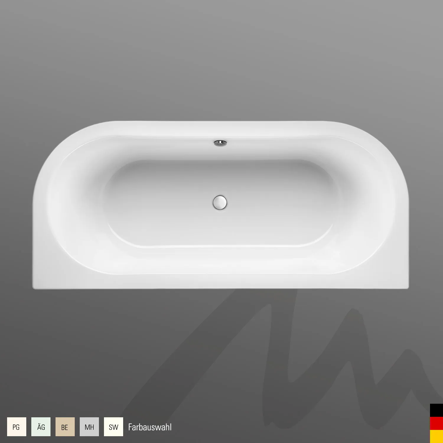 Mauersberger Acryl-Badewanne primo 2 Ovalform 180⁄80 duo