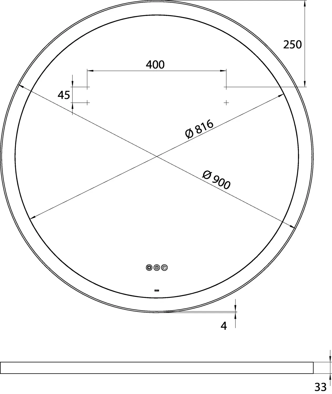 emco Lichtspiegel roundLED 2700 - 6500 K, dimmbar, Durchmesser 900mm, Rahmenfarbe weiß emco Lichtspiegel roundLED 2700 - 6500 K, dimmbar, Durchmesser 900mm, Rahmenfarbe weiß