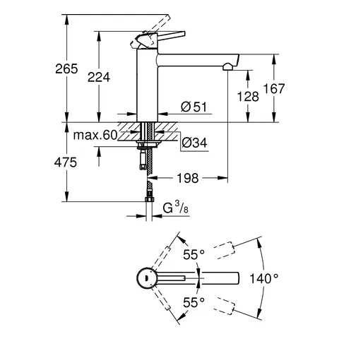 Grohe Concetto Einhand-Spültischbatterie, mittelhoher Auslauf, Einlochmontage, chrom Grohe Concetto Einhand-Spültischbatterie, mittelhoher Auslauf, Einlochmontage, chrom