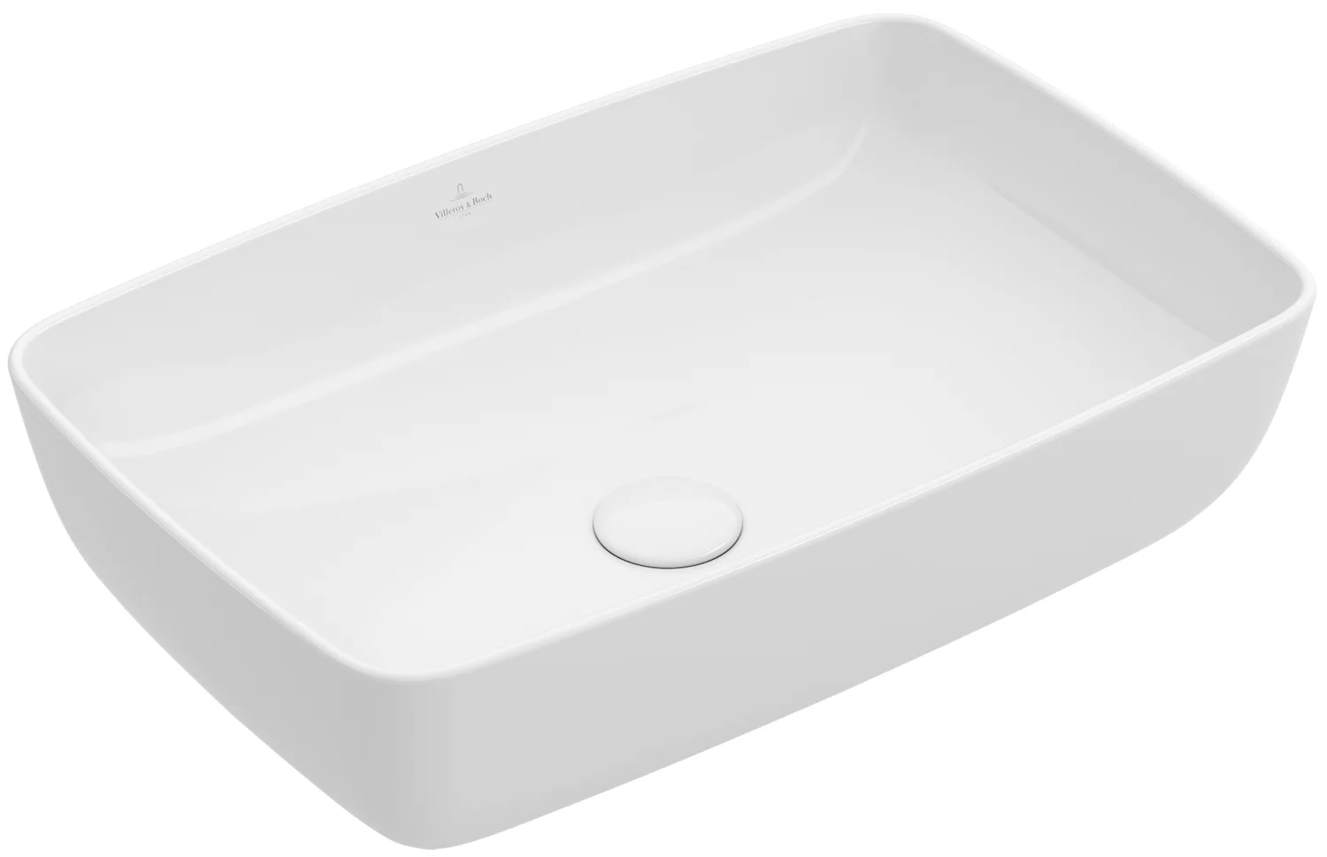 Villeroy & Boch Artis Aufsatzwaschbecken TitanCeram 580x380mm Rechteck ohne Überlauf Weiß Alpin