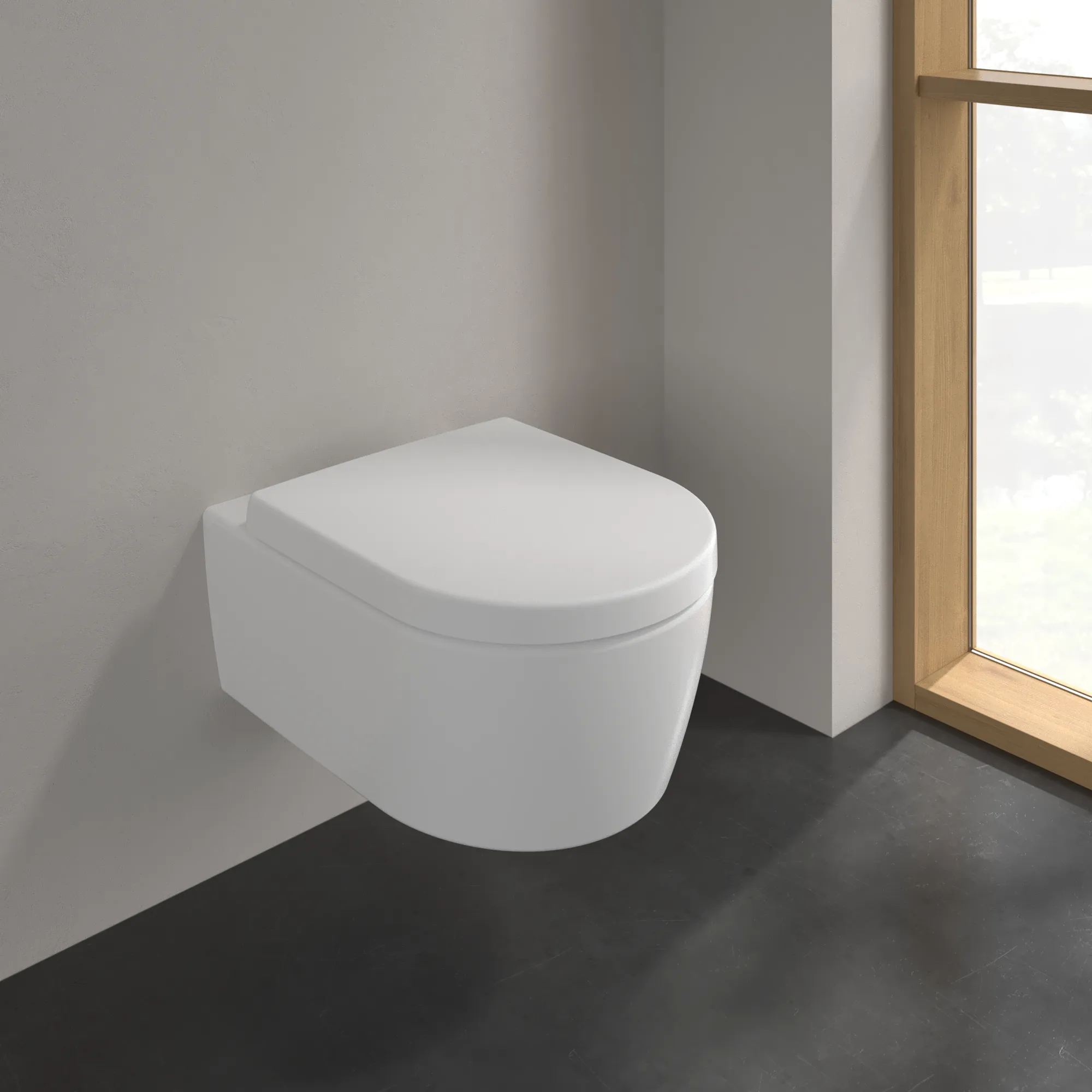 Wand-Tiefspül-WC Combi-Pack DirectFlush „Avento“ 37 × 31,5 cm in Stone White, ohne Spülrand Wand-Tiefspül-WC Combi-Pack DirectFlush „Avento“ 37 × 31,5 cm in Stone White, ohne Spülrand