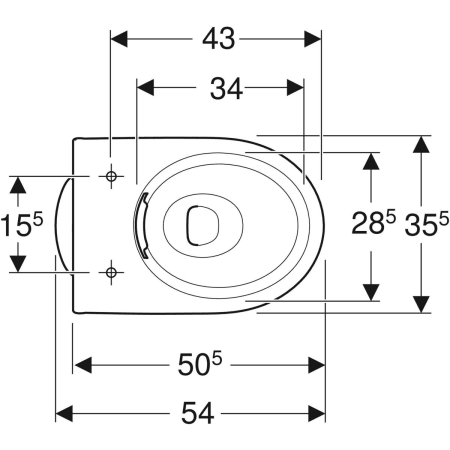 Geberit Stand-Tiefspül-WC „Renova“ 355 × 400 × 540 mm in weiß alpin, ohne Spülrand, Abgang senkrecht Geberit Stand-Tiefspül-WC „Renova“ 355 × 400 × 540 mm in weiß alpin, ohne Spülrand, Abgang senkrecht