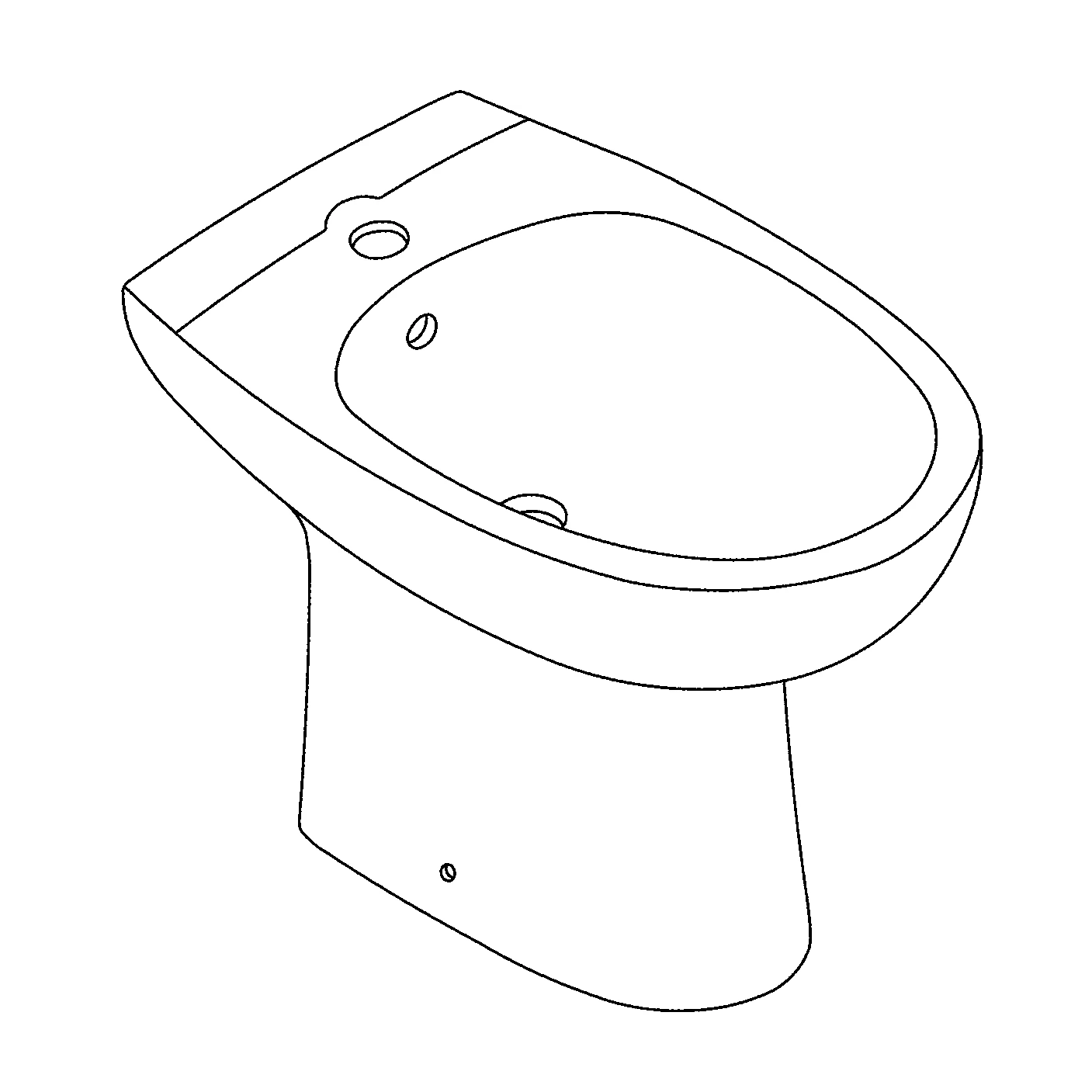 Standbidet Bau Keramik 39432, 1 Hahnloch, mit Überlauf, aus Sanitärkeramik, alpinweiß