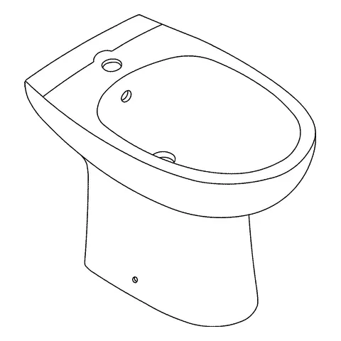 Standbidet Bau Keramik 39432, 1 Hahnloch, mit Überlauf, aus Sanitärkeramik, alpinweiß Standbidet Bau Keramik 39432, 1 Hahnloch, mit Überlauf, aus Sanitärkeramik, alpinweiß