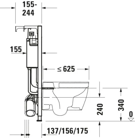 Duravit Vorwand-/Einbauelement für Toilette Installationselement Trockenbau für WC „DuraSystemInstallationselemente“ 99 × 50 cm in