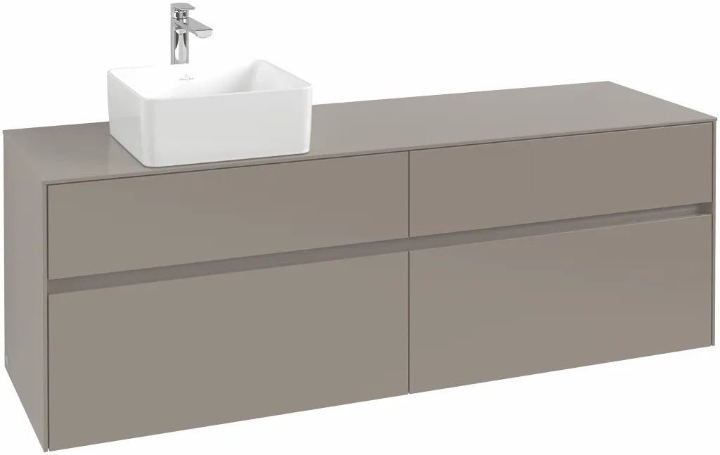Villeroy & Boch Waschtischunterschrank „Collaro“ 1600 × 548 × 500 mm Graphite, mit Beleuchtung, für Becken links