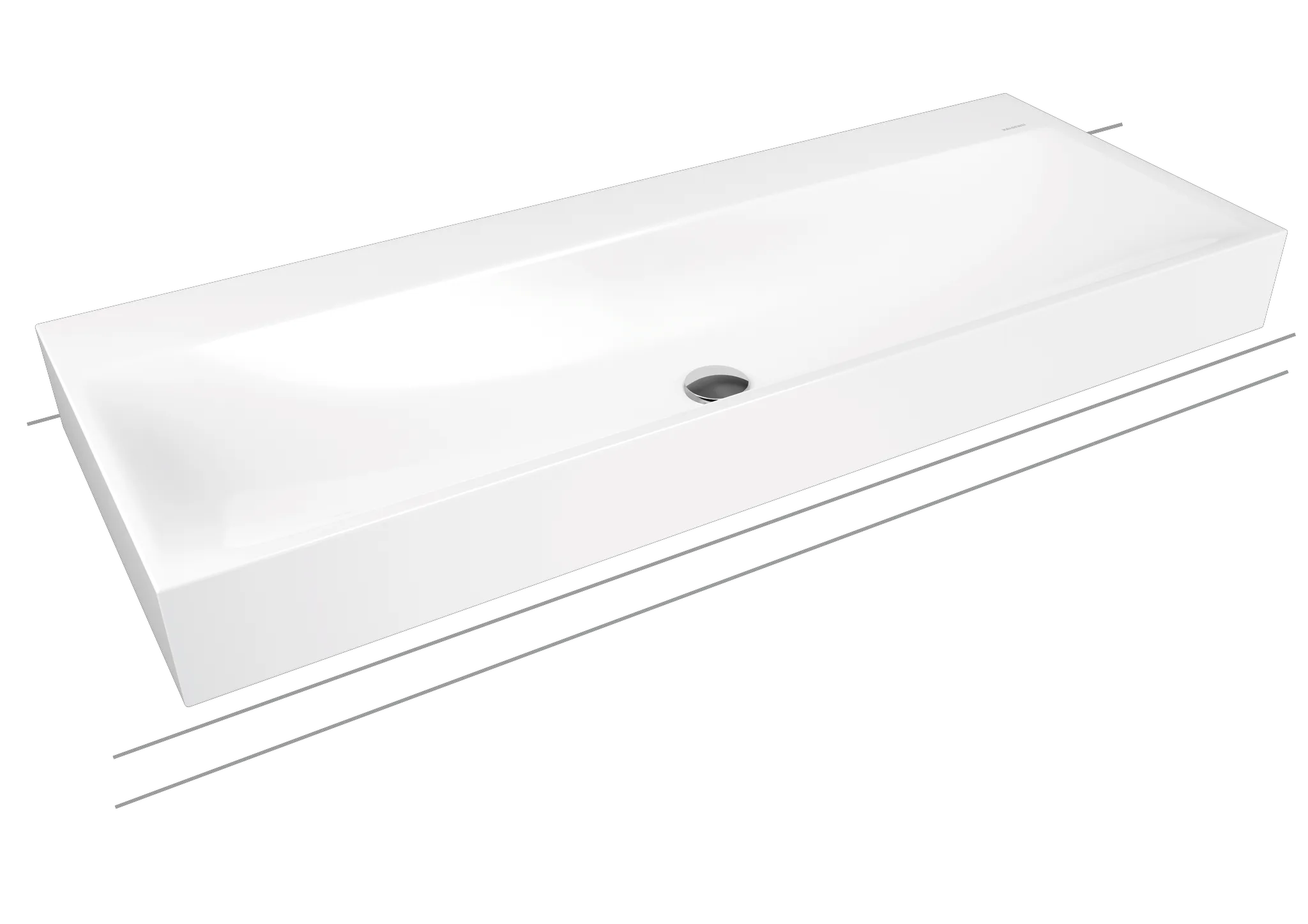 Doppelwaschtisch „Silenio“ 120 × 46 cm, ohne Hahnlochbohrung in cool grey 90, mit Perl-Effekt