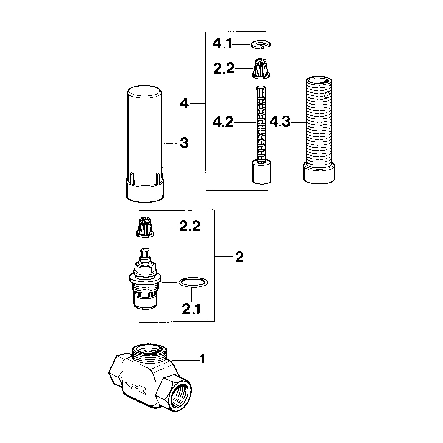 Hansa Oberteil 0226 G3⁄4 DN20 Schwarz