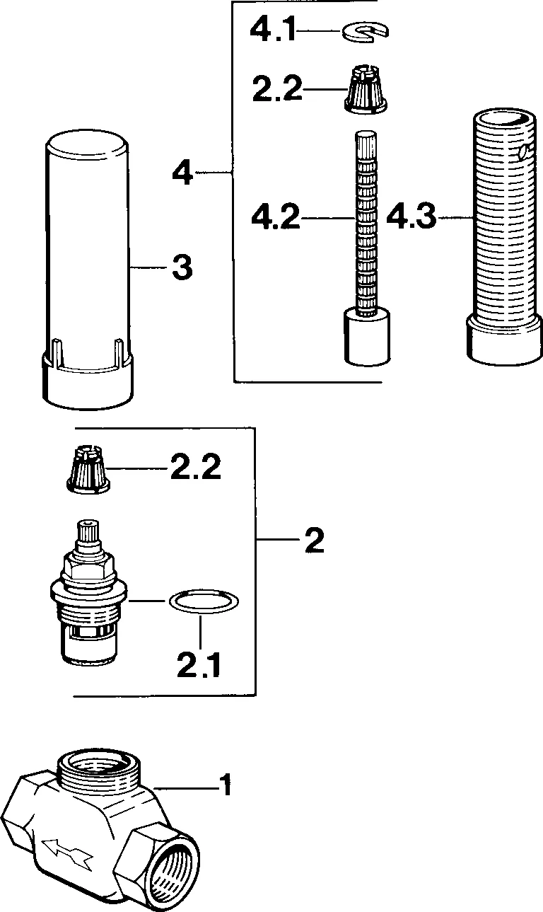 Hansa Oberteil 0226 G3⁄4 DN20 Schwarz