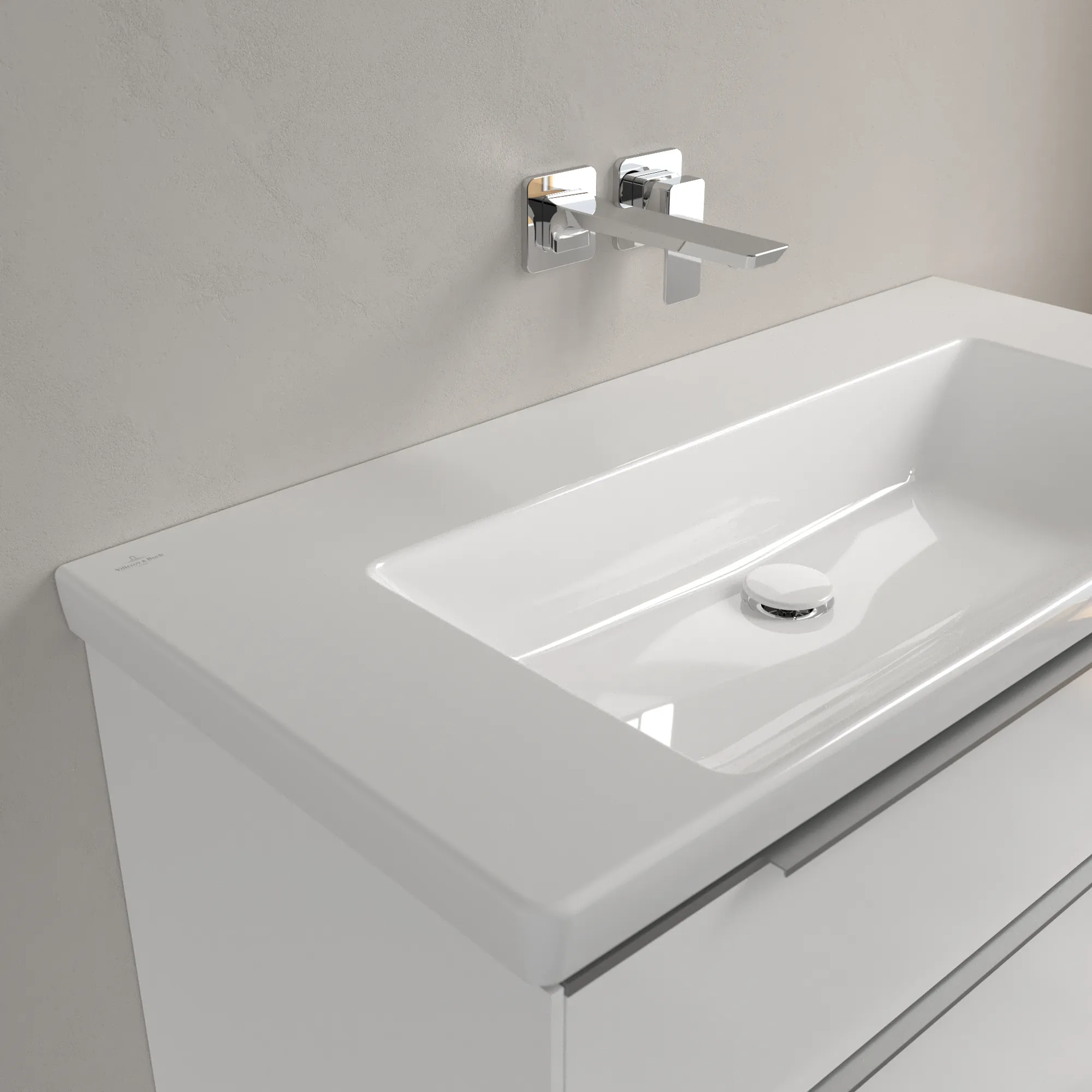 Villeroy & Boch Wandwaschtisch aus TitanCeram „Subway 3.0“ 1000 × 470 × 165 mm, ohne Hahnlochbohrung in Weiß Alpin Villeroy & Boch Wandwaschtisch aus TitanCeram „Subway 3.0“ 1000 × 470 × 165 mm, ohne Hahnlochbohrung in Weiß Alpin