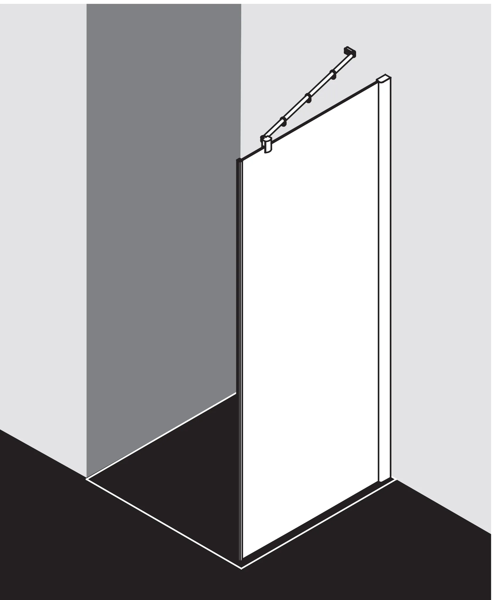 Kermi Seitenwand für Ecke „PASA XP“ Glas SR Opaco, Profile Silber Hochglanz, BV: 870 - 900 mm GAK: 855 - 885 mm WE: 880 - 910 mm H: 1850 mm Kermi Seitenwand für Ecke „PASA XP“ Glas SR Opaco, Profile Silber Hochglanz, BV: 870 - 900 mm GAK: 855 - 885 mm WE: 880 - 910 mm H: 1850 mm